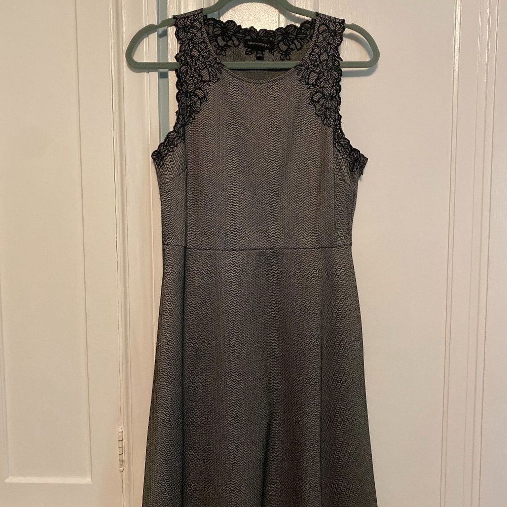 Banana Republic gray houndstooth A line dress